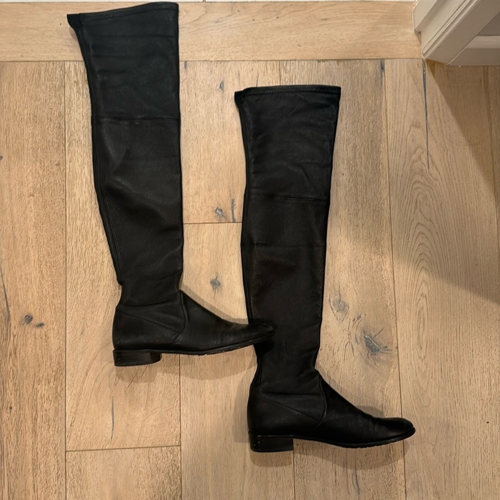 Stuart Weitzman black leather over the knee boots